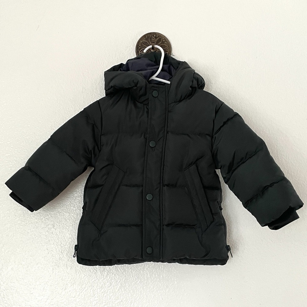 Zara Baby Evergreen Forrest Green Down Puffer Coat Size 12-18 M